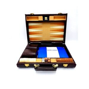 Vintage Travel Backgammon Set Folding Board Game Portable - Made in Korea